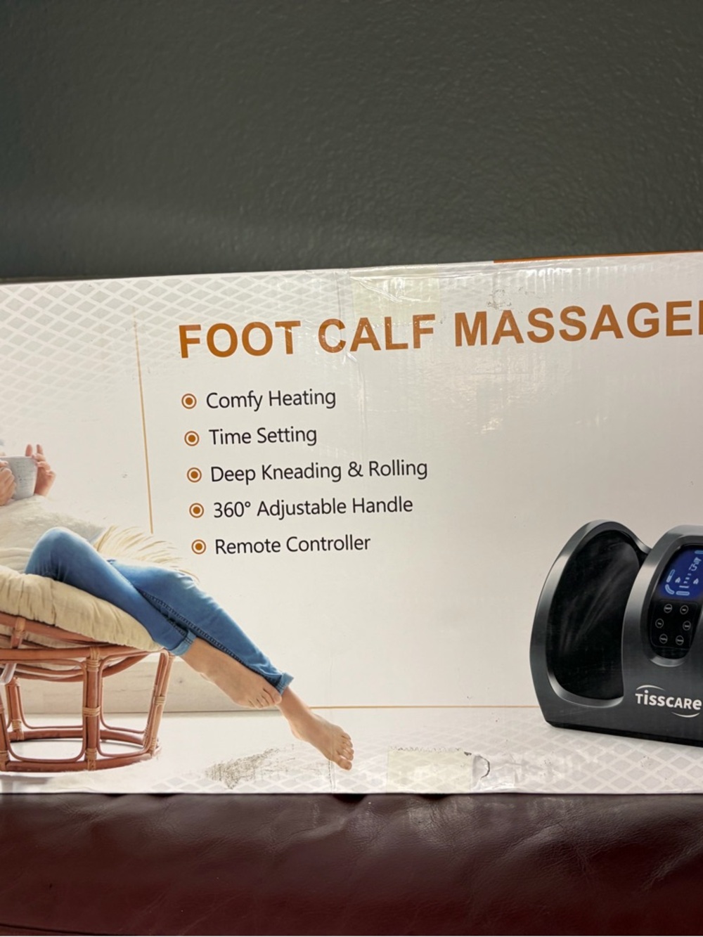 Black Foot & Calf Massager with Heating and Remote